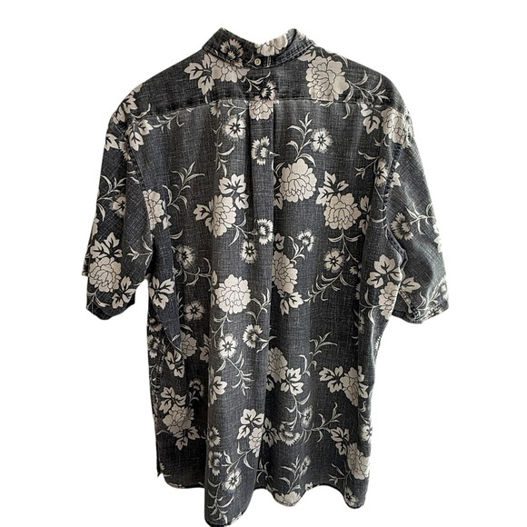 Reyn Spooner Mens XL Short Sleeve Button Up Shirt Gray Floral Hawaiian Aloha - Picture 2 of 16